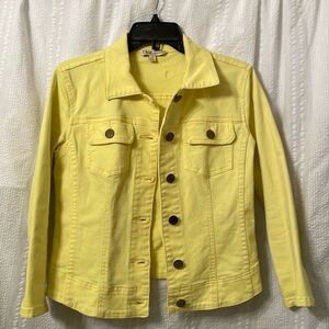Cabi yellow Jean jacket size small. Style 195.